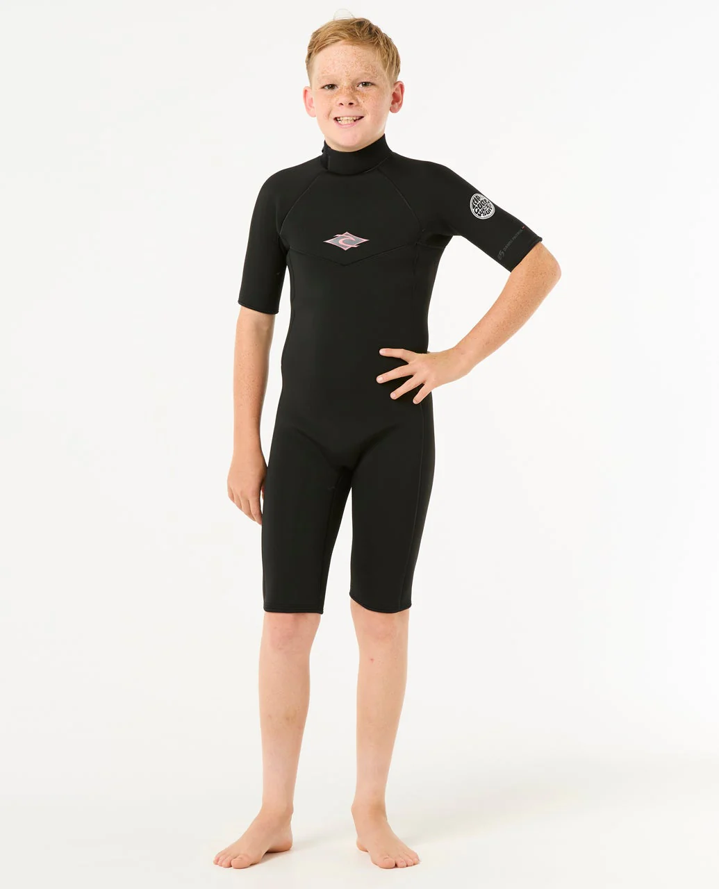 Boys Dawn Patrol Short Sleeve 2mm Back Zip Spring Suit Wetsuit - Image 4