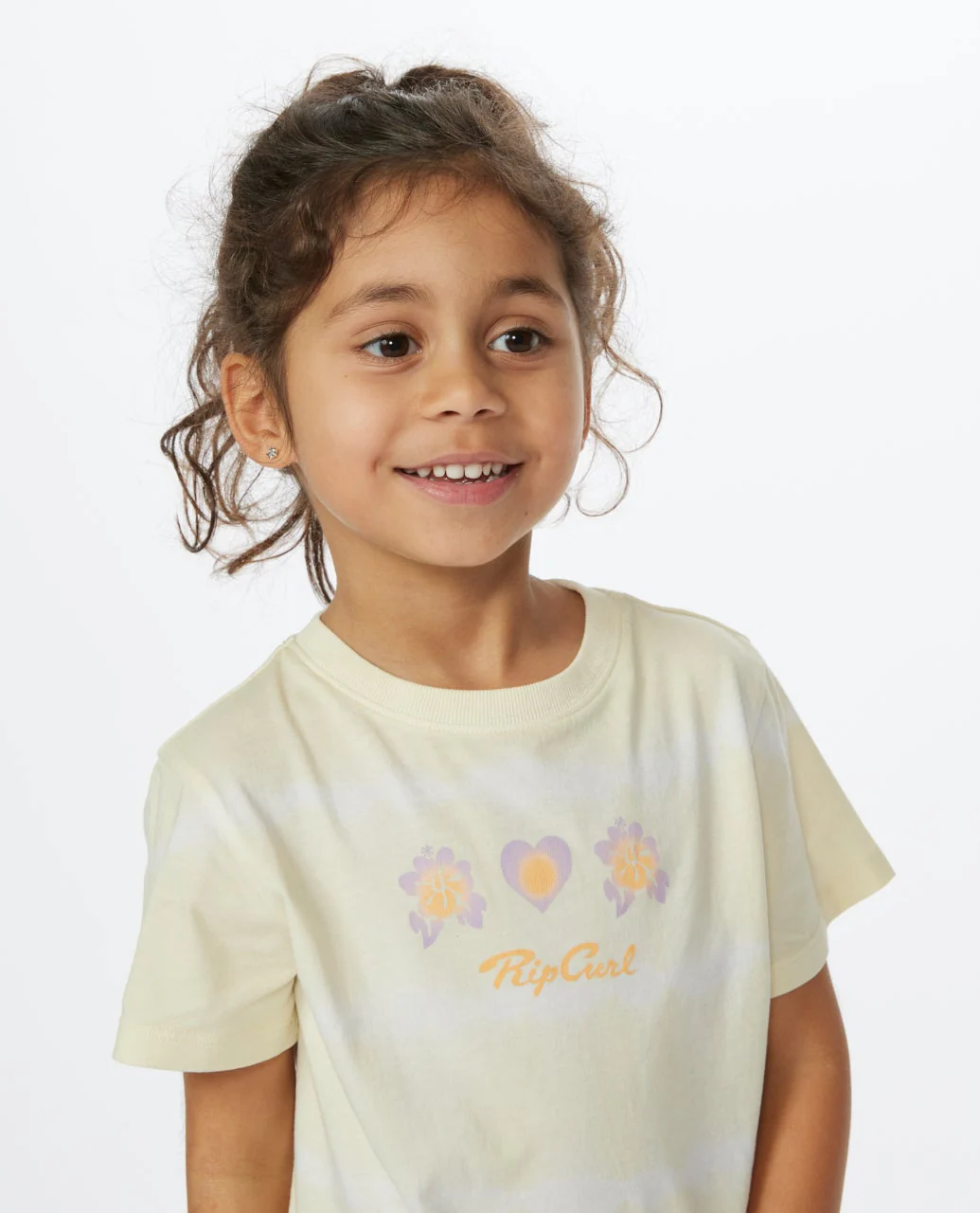 Crystal Heart Tie Dye Short Sleeve Tee Girl - Image 3