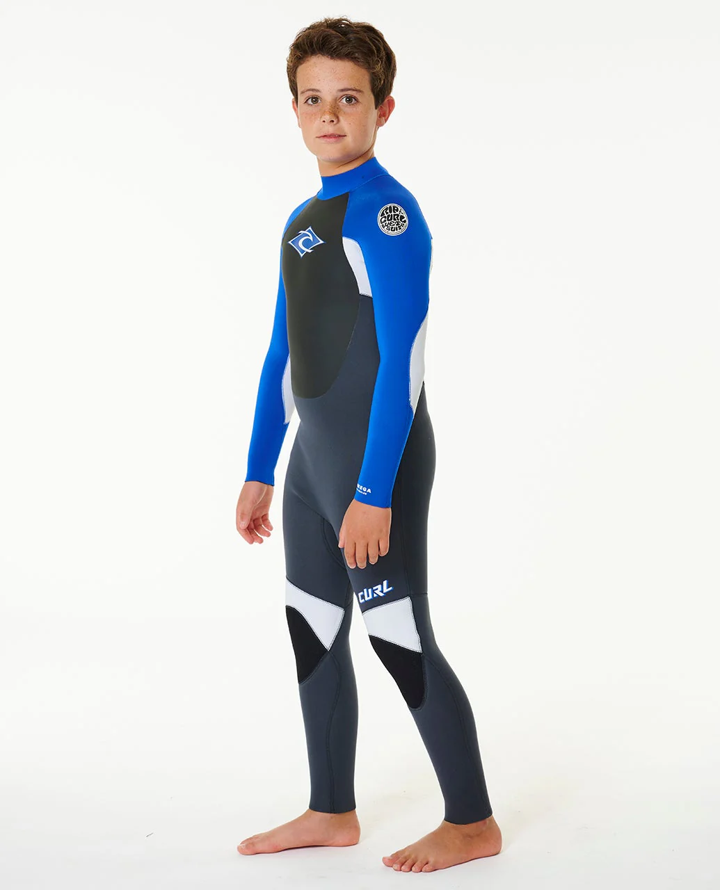 Kids Omega 4/3 Back Zip Wetsuit Steamer - Image 3