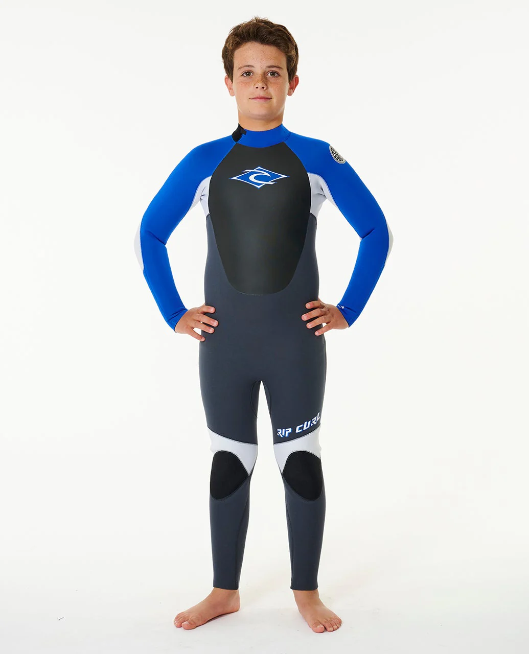 Kids Omega 4/3 Back Zip Wetsuit Steamer - Image 4